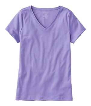 Women's Pima Cotton Shaped V-Neck, Short-Sleeve