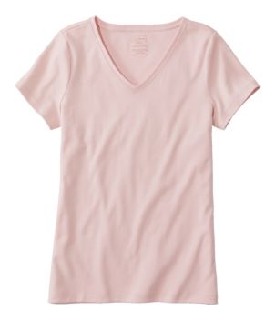 Women's Pima Cotton Shaped V-Neck, Short-Sleeve