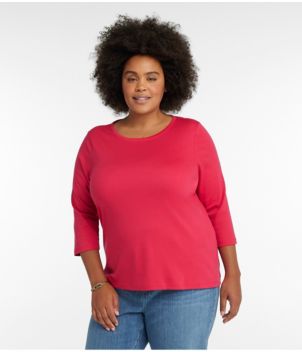 Woman Within Plus Size Three-Quarter Sleeve Thermal Waffle