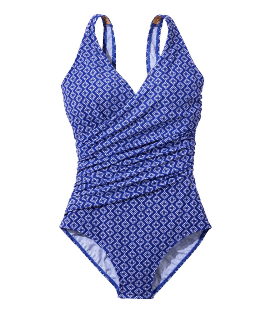 Women's Shaping Swimwear, Tanksuit Print, Cobalt Diamond, small image number 1