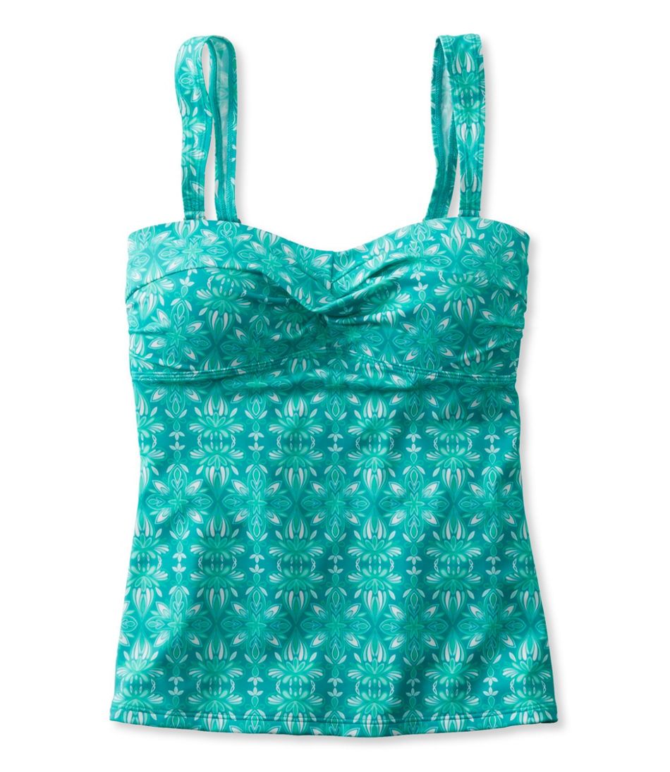 Womens Llbean Mix And Match Swim Collection Bandeau Tankini Top Print