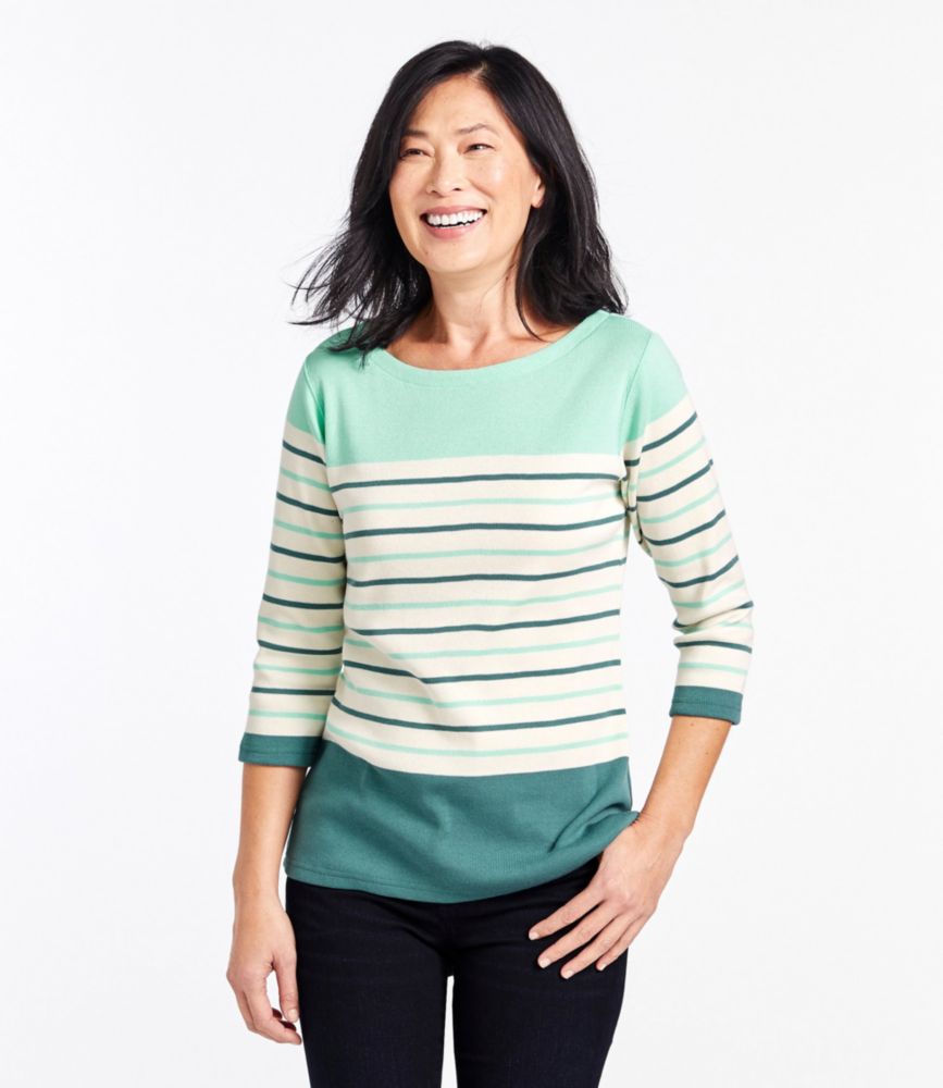 Women's French Sailor's Shirt, Three-Quarter-Sleeve Boatneck Multi-Stripe