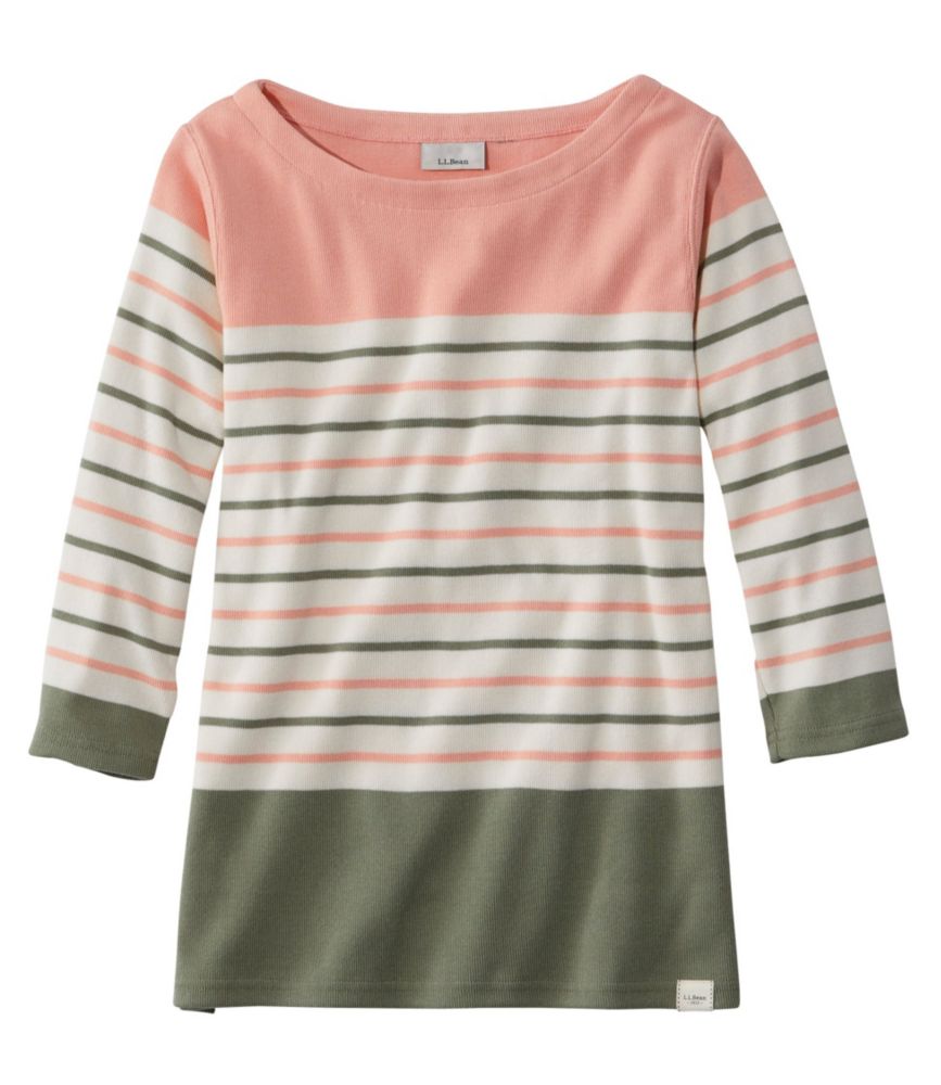 Women's French Sailor's Shirt, Three-Quarter-Sleeve Boatneck Multi-Stripe