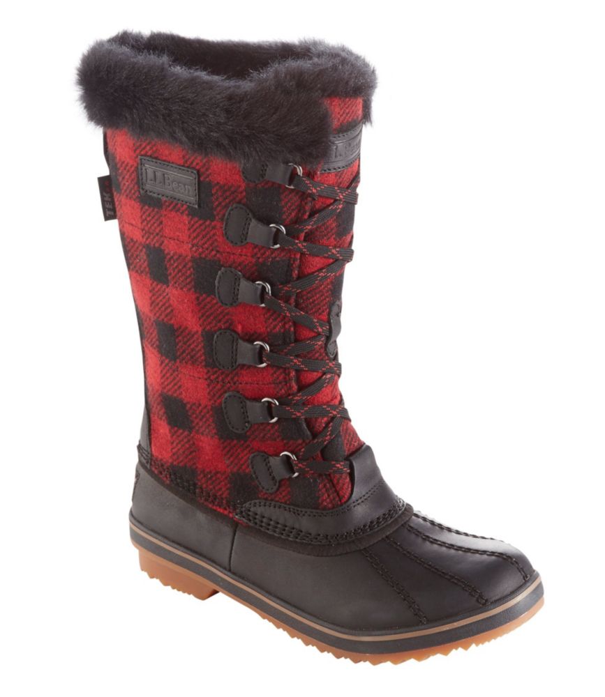 plaid snow boots