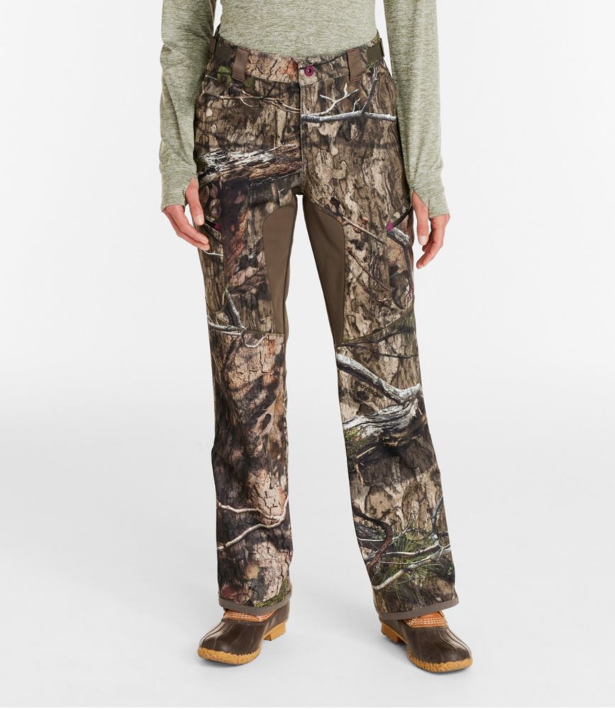 Women's Ridge Runner Soft-Shell Hunting Pants, High-Rise Camo, Mossy Oak Country DNA, small image number 2