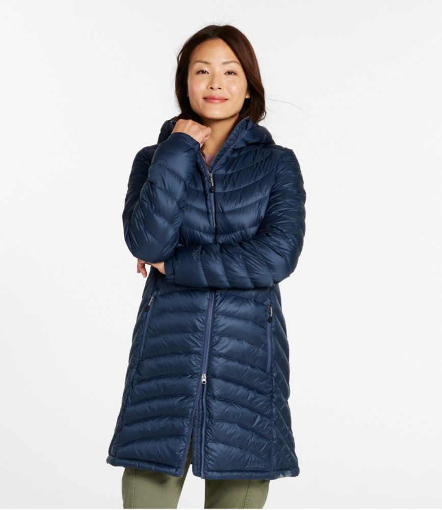Women's Ultralight 850 Down Hooded Coat, Three-Quarter Length