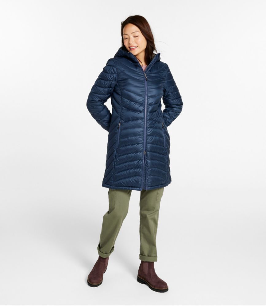 Women's Ultralight 850 Down Hooded Coat, Three-Quarter Length