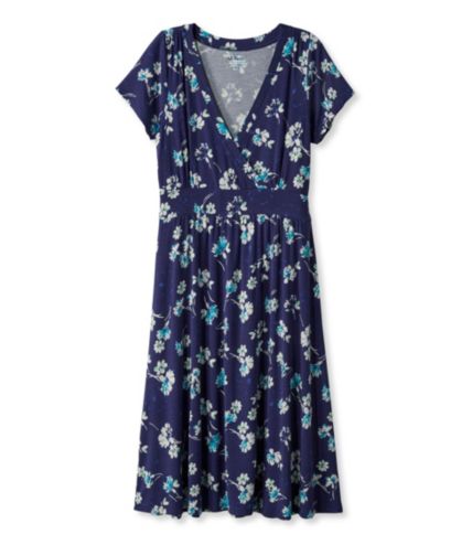 Women's Summer Knit Dress, Short-Sleeve Multifloral