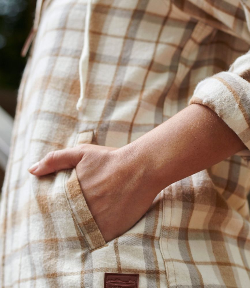 Women's Scotch Plaid Flannel Shirt, Relaxed Zip Hoodie, Antique Dress Stewart, small image number 8