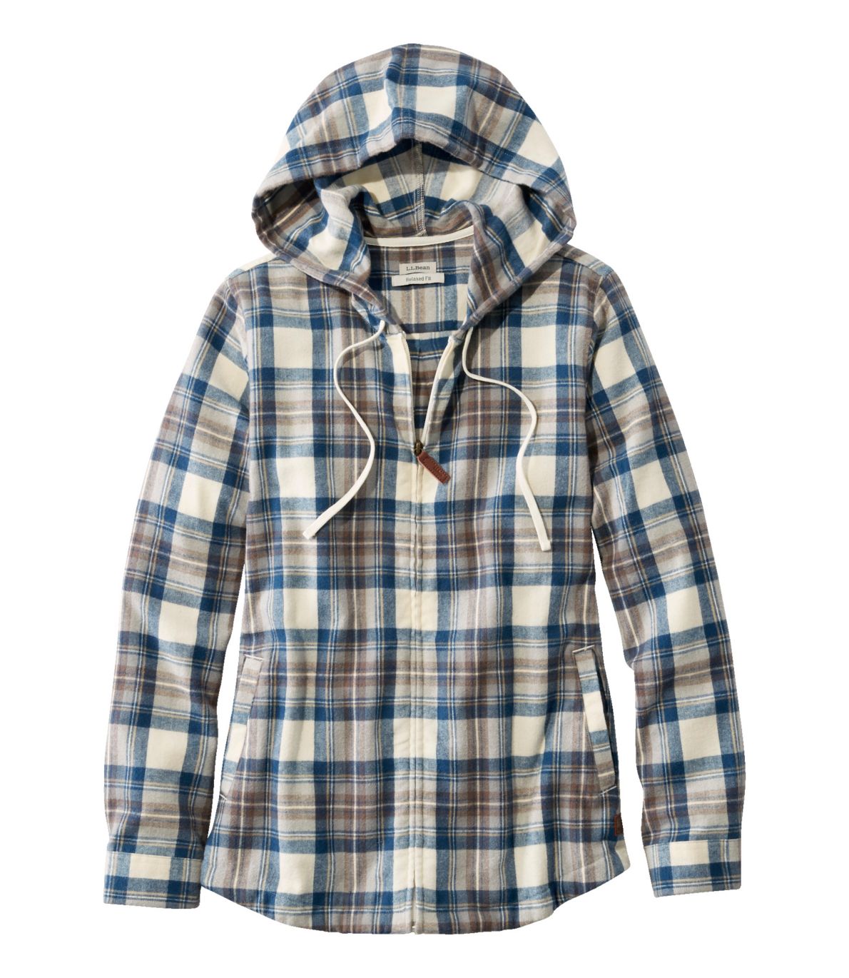 Ll bean women's scotch shop plaid shirt zip hoodie