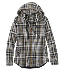 Women's Scotch Plaid Flannel Shirt, Relaxed Zip Hoodie