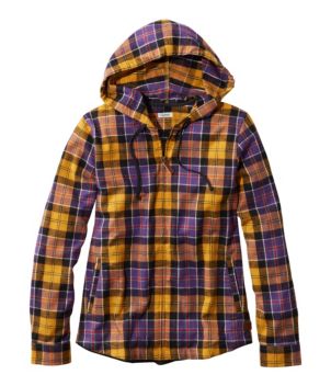 Women's Scotch Plaid Flannel Shirt, Relaxed Zip Hoodie