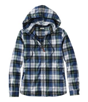 Women's Scotch Plaid Flannel Shirt, Relaxed Zip Hoodie