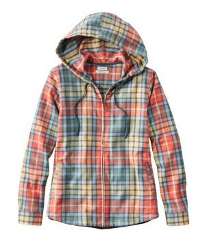 Women's Scotch Plaid Flannel Shirt, Relaxed Zip Hoodie