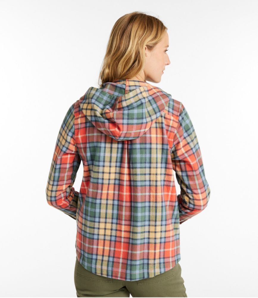 Women's Scotch Plaid Flannel Shirt, Relaxed Zip Hoodie