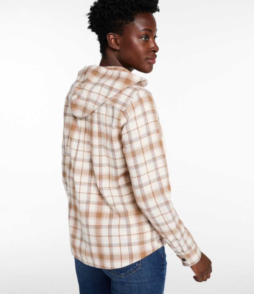 Women's Scotch Plaid Flannel Shirt, Relaxed Zip Hoodie
