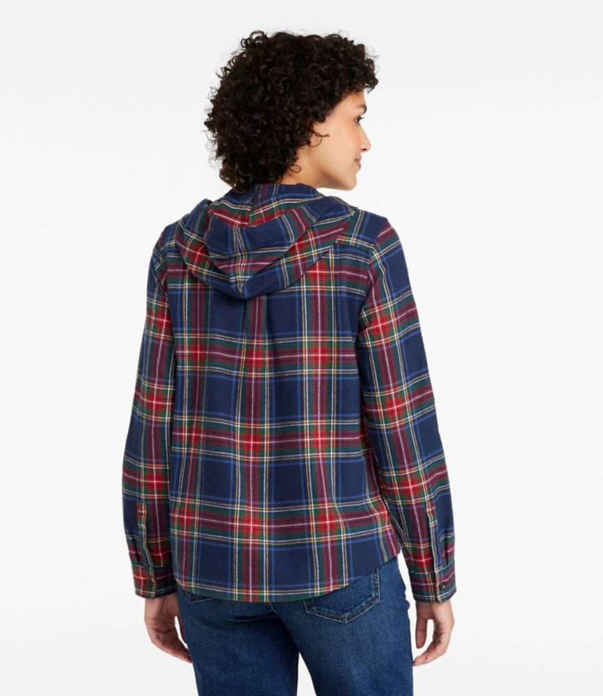 Women's Scotch Plaid Flannel Shirt, Relaxed Zip Hoodie