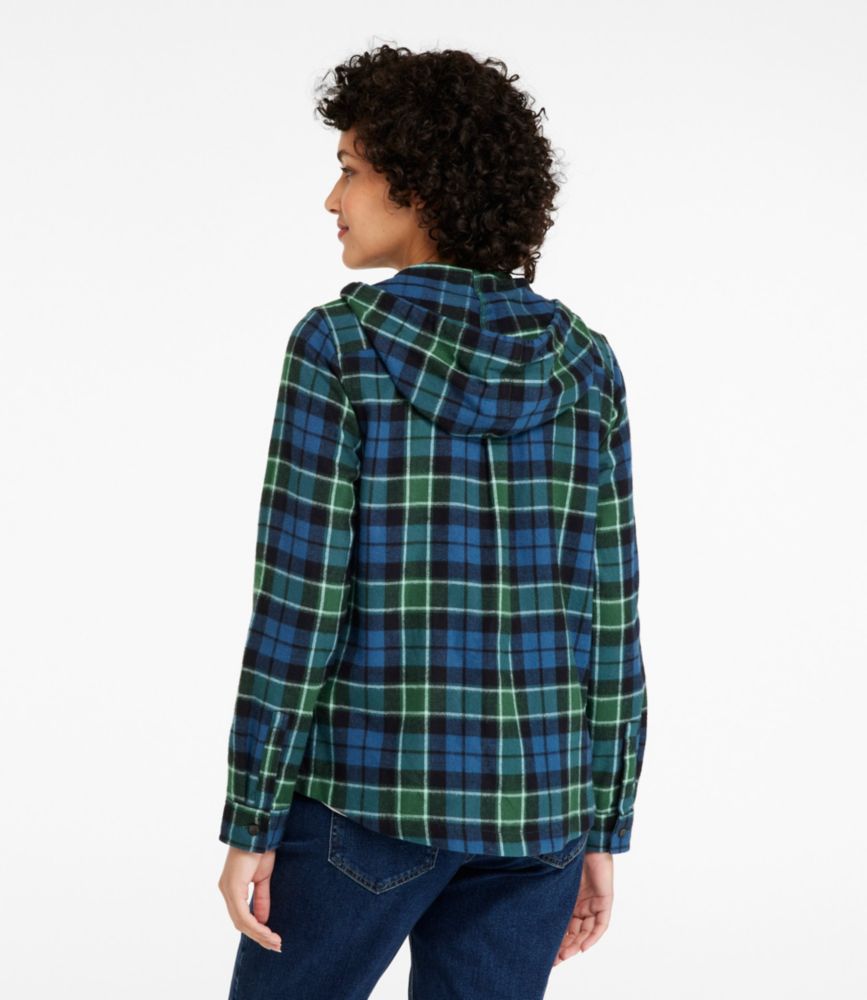 Women's Scotch Plaid Flannel Shirt, Relaxed Zip Hoodie