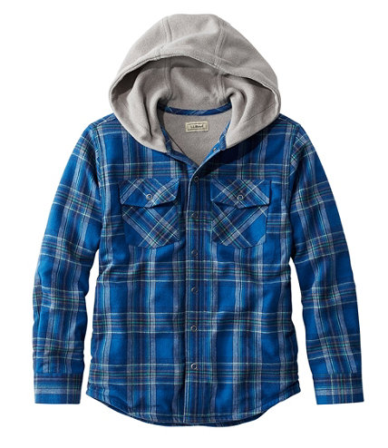 Kids' Fleece-Lined Hooded Flannel Shirt, Plaid | Boys' at L.L.Bean