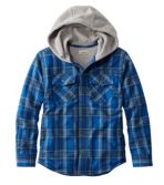 Kids' Fleece-Lined Flannel Shirt, Hooded Plaid