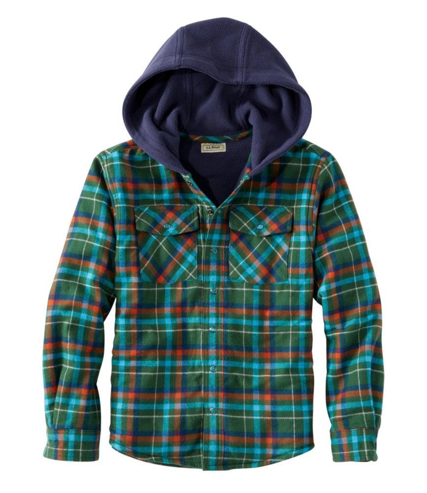 Kids' FleeceLined Hooded Flannel Shirt, Plaid
