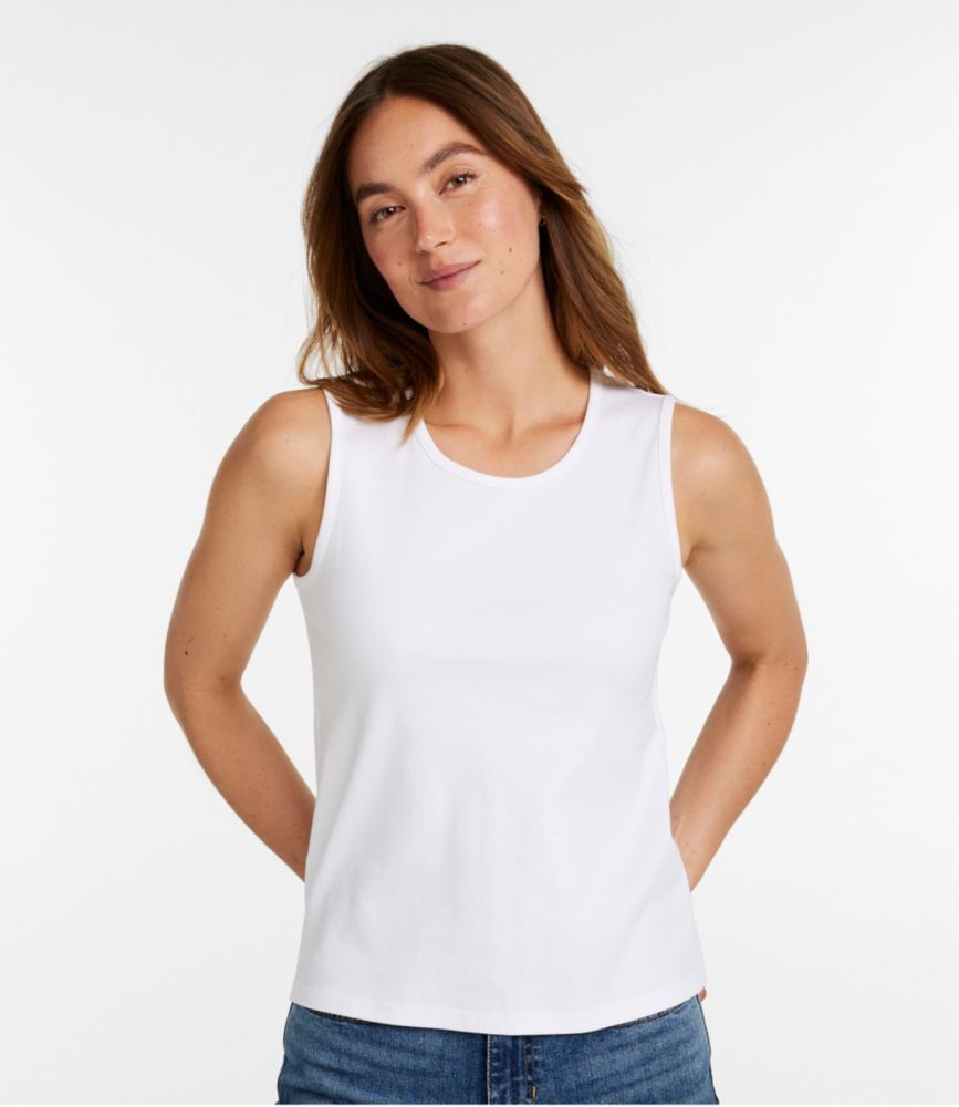 Padded Shoulder Cotton Jersey Tank Top – Qllection