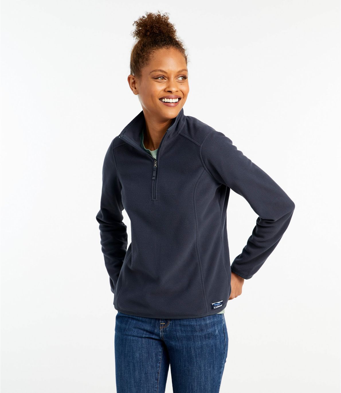 Womens Soft Brushed Fitness Fleece Pullover Quarter Zip At Ll Bean