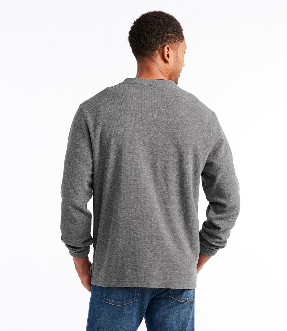 Men's Unshrinkable Mini-Waffle Henley, Long-Sleeve Traditional Fit ...
