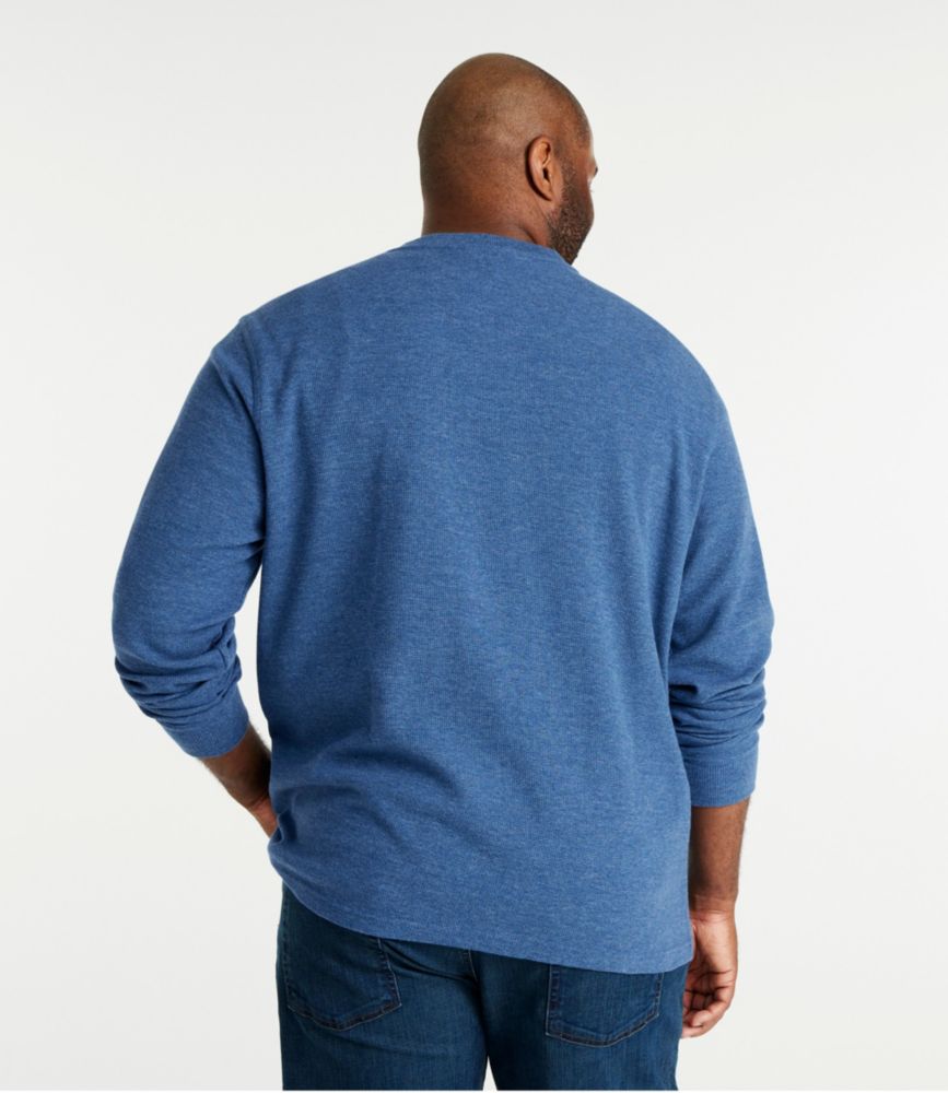 Men's Unshrinkable Mini-Waffle Henley, Long-Sleeve Traditional Fit