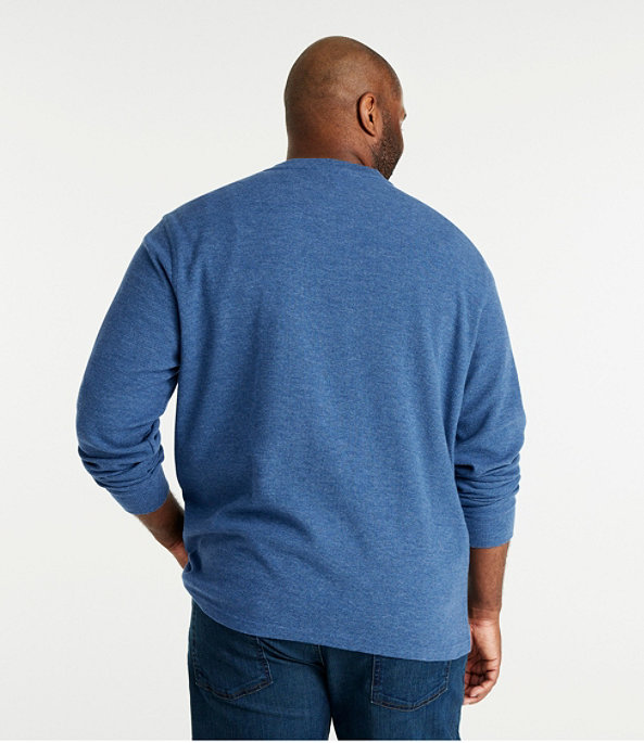 Men's Long Sleeve Waffle Henley in Slate Blue