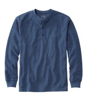 Men's Unshrinkable Mini-Waffle Henley, Long-Sleeve Traditional Fit