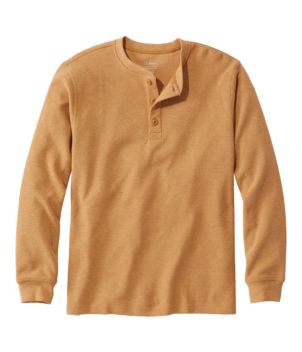 Men's Unshrinkable Mini-Waffle Henley, Long-Sleeve Traditional Fit