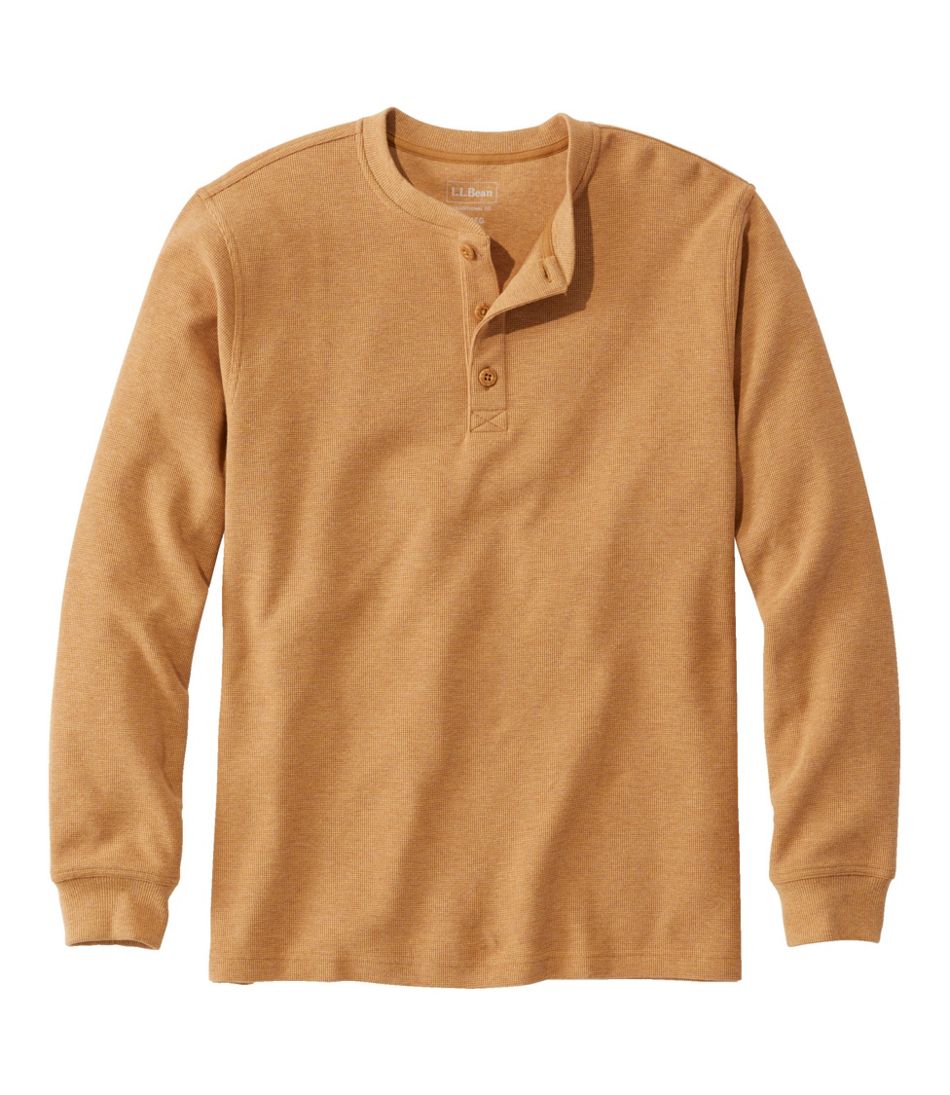 Men's Long Sleeve Henley 3 Button Pullover Cotton T-Shirt