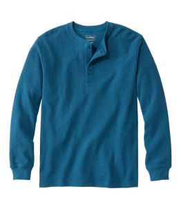 Men's Unshrinkable Mini-Waffle Henley, Long-Sleeve Traditional Fit