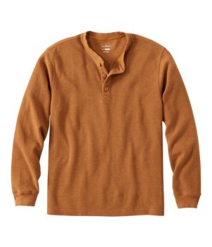 Men's Unshrinkable Mini-Waffle Henley, Long-Sleeve Traditional Fit