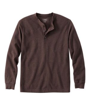 Men's Unshrinkable Mini-Waffle Henley, Long-Sleeve Traditional Fit