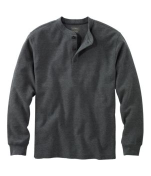 Men's Unshrinkable Mini-Waffle Henley, Long-Sleeve Traditional Fit