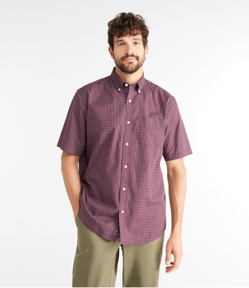 Men's Wrinkle-Free Kennebunk Sport Shirt, Traditional Fit Short-Sleeve Check, Goldenrod, small image number 3