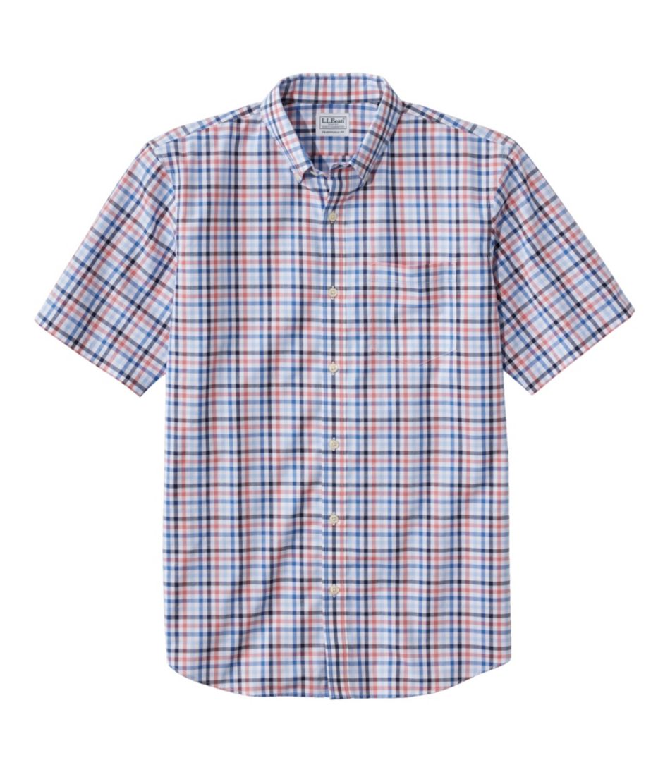 Men's Wrinkle-Free Kennebunk Sport Shirt, Traditional Fit Check Bright Blue XXL, Cotton | L.L.Bean