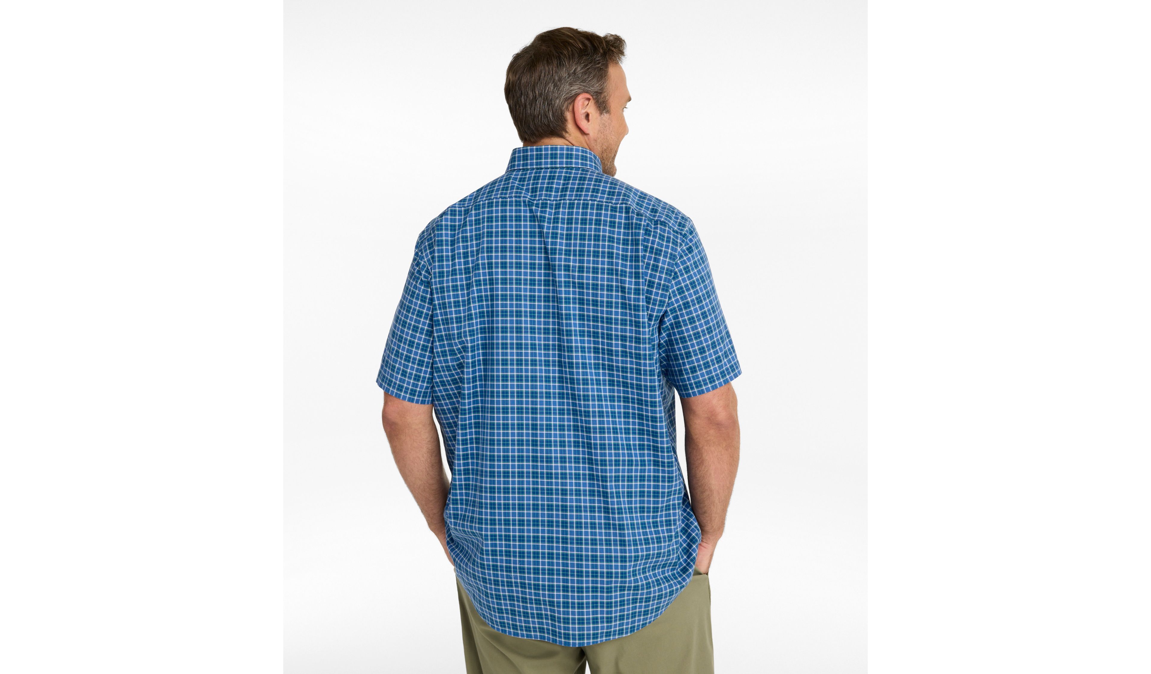 Men's Wrinkle-Free Kennebunk Sport Shirt, Traditional Fit, Short-Sleeve, Check