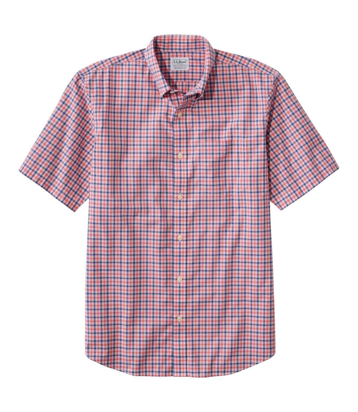 Men's Wrinkle-Free Kennebunk Sport Shirt, Traditional Fit Short-Sleeve Check