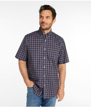 Men's Wrinkle-Free Kennebunk Sport Shirt, Traditional Fit Short-Sleeve Check