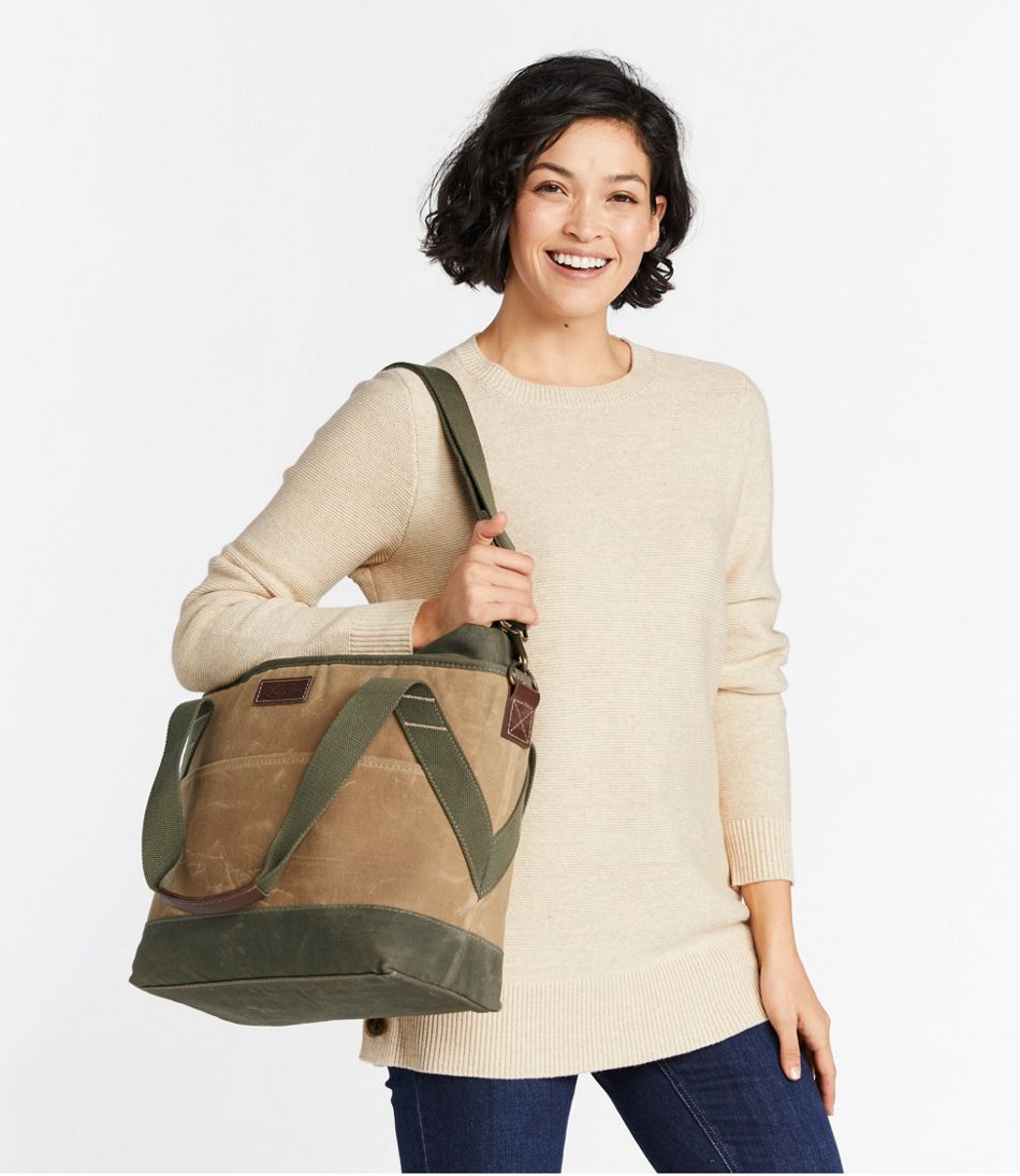 Insulated Waxed-Canvas Tote, Medium | Tote Bags at L.L.Bean