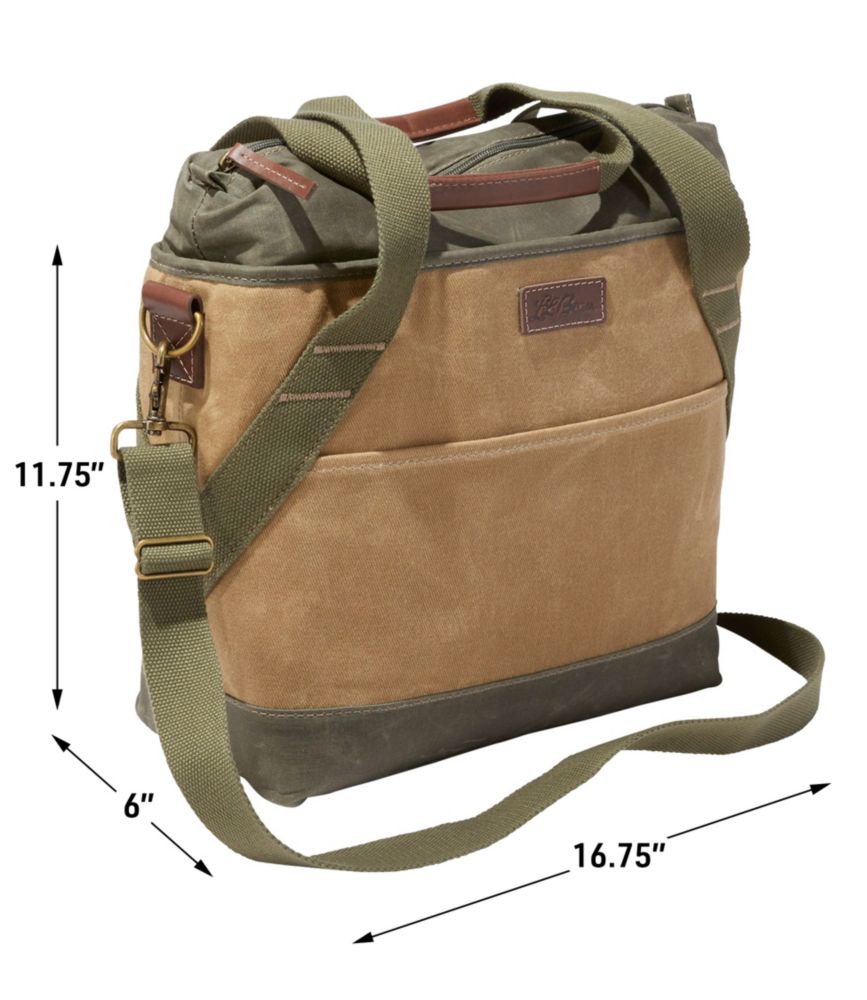 Insulated Waxed-Canvas Tote, Medium