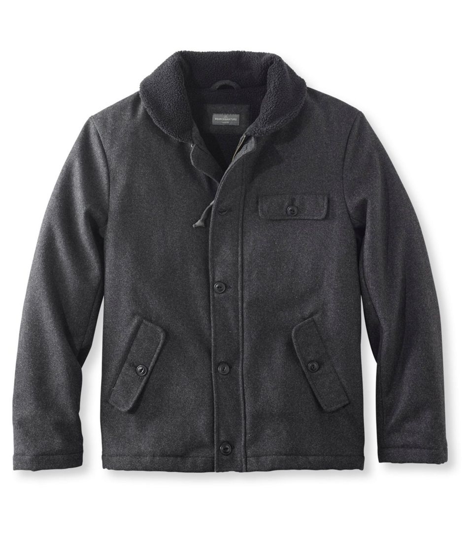 Men's Signature Sherpa-Lined Wool-Blend Jacket, Slim Fit | Outerwear ...