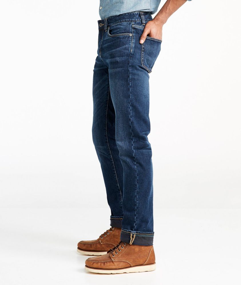 mens slim fit fleece lined jeans