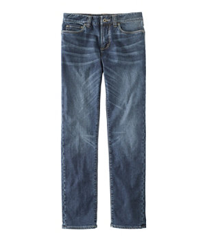 Men's Signature Five-Pocket Jeans with Stretch, Slim Straight Lined