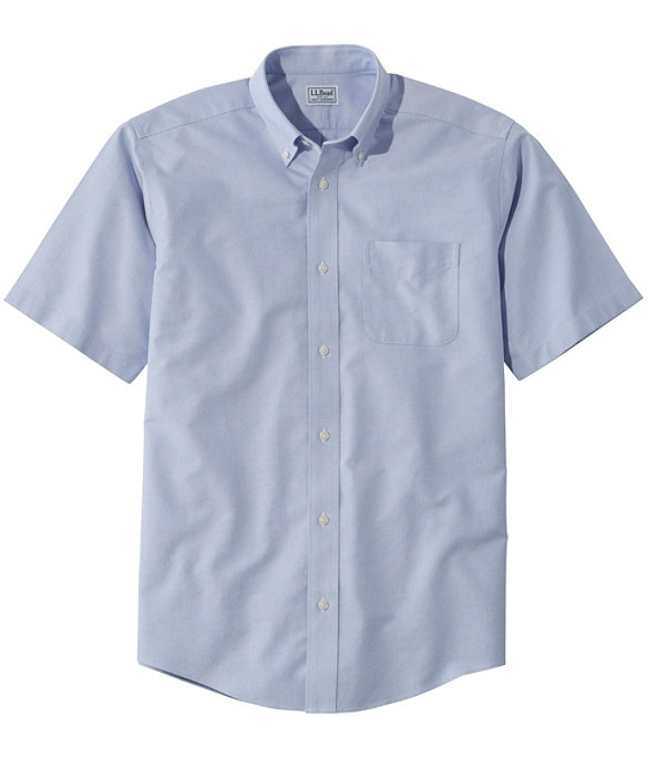 Men's Wrinkle-Free Classic Oxford Shirt, Short-Sleeve, French Blue, largeimage number 0