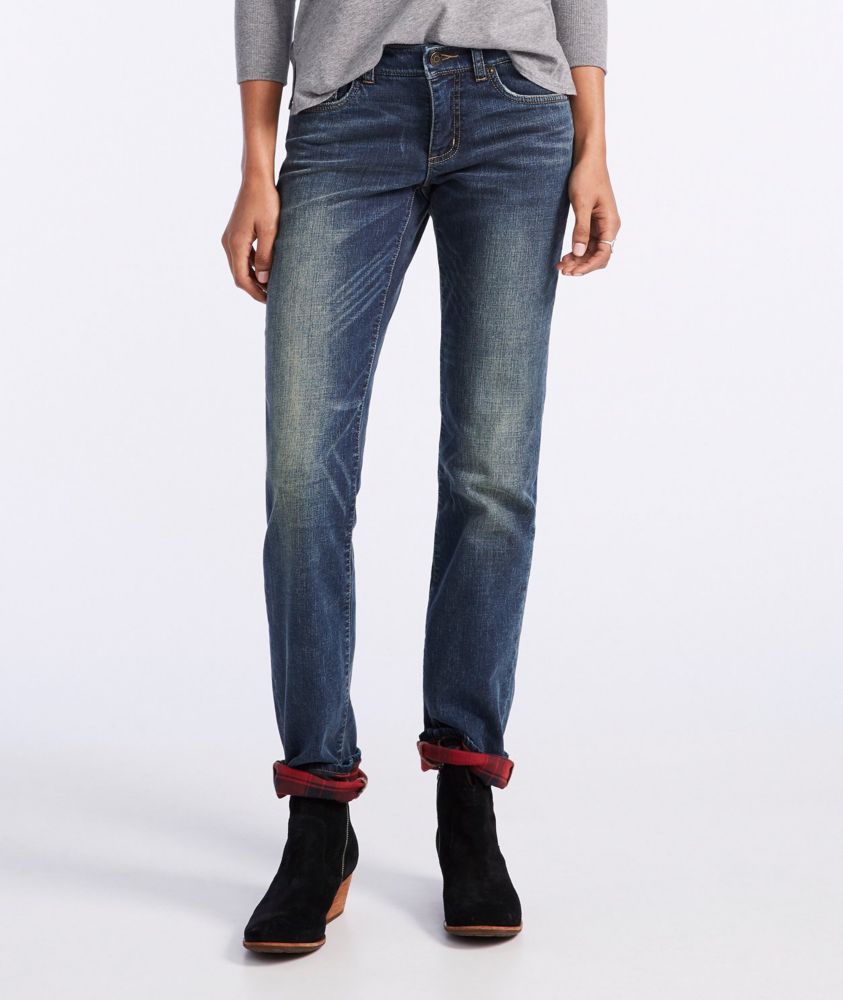 flannel lined stretch jeans