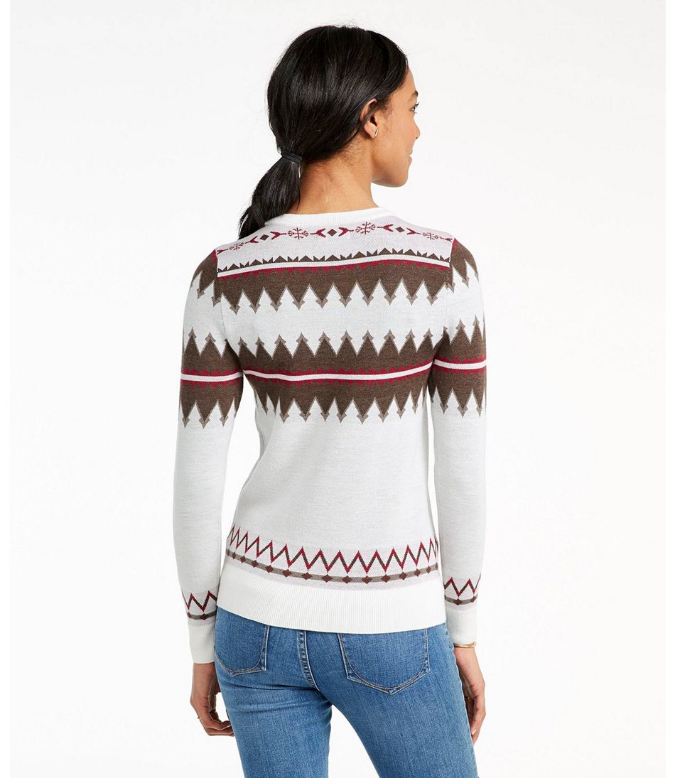 Women's Signature Merino Textured Crewneck Sweater, Fair Isle